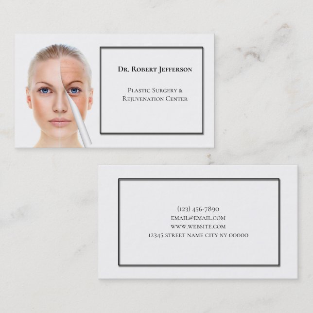 Plastic Surgery & Rejuvenation Center Business Card (Front/Back)