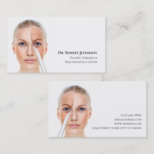 Plastic Surgery & Rejuvenation Center Business Card (Front/Back)