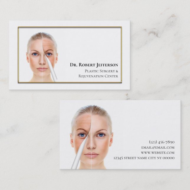 Plastic Surgery & Rejuvenation Center Business Card (Front/Back)