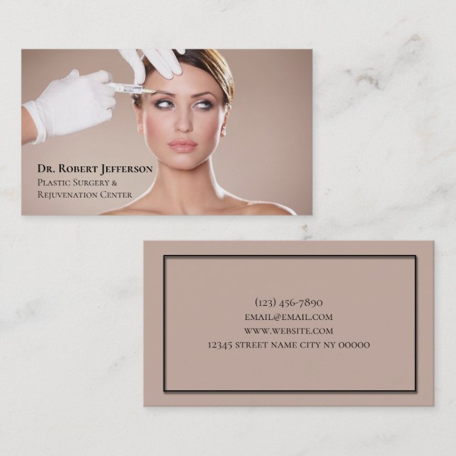 Plastic Surgery & Rejuvenation Center Business Card (Front/Back)