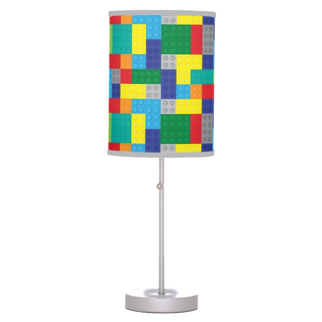 Plastic Toy Bricks Building Blocks Table Lamp (Front)