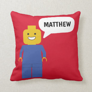 Plastic Toy Building Brick Man Figure Personalized Throw Pillow