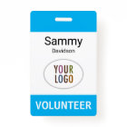 Plastic Volunteer Name Badge with Clip Custom Logo