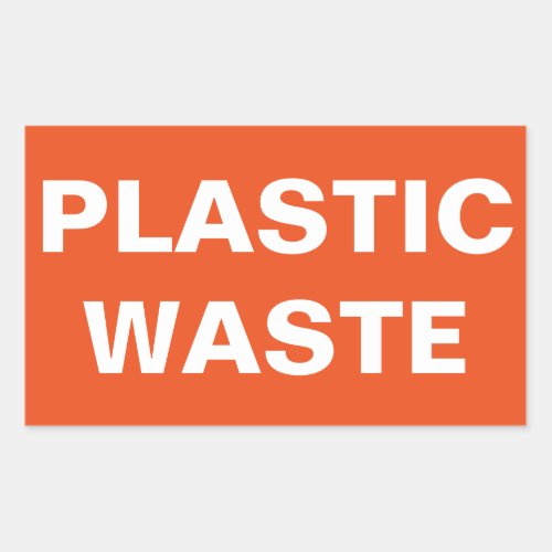 Plastic Waste Sign Rectangular Sticker