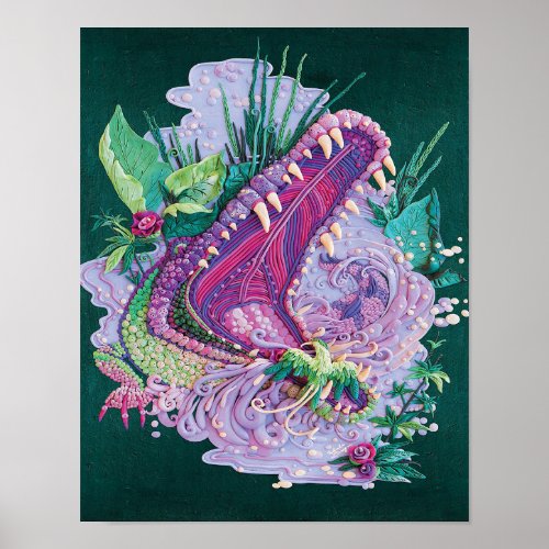 Plasticine Art Alligator Lover Gift Vintage Gift Poster