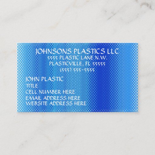 Customizable Plastics Company Business Cards