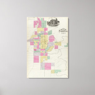 Plat of the City of Salina, Kansas Canvas Print