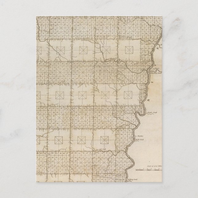 Plat of The Seven Ranges of Townships Postcard (Front)