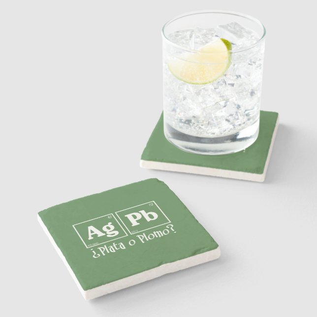 Plata o plomo stone coaster (Side)