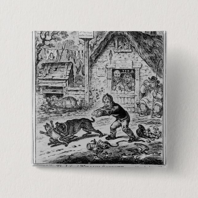 Plate 1, from 'The Life of William Cobbett' Pinback Button (Front)