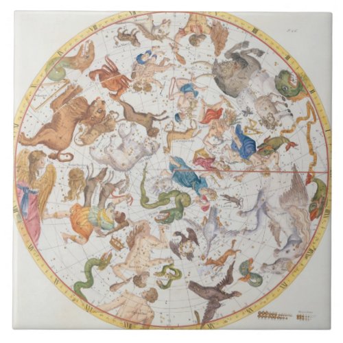 Plate 26 from Atlas Coelestis by John Flamsteed Tile