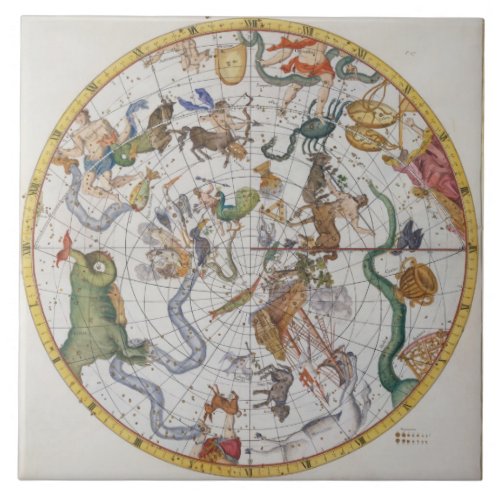Plate 27 from Atlas Coelestis by John Flamsteed Tile