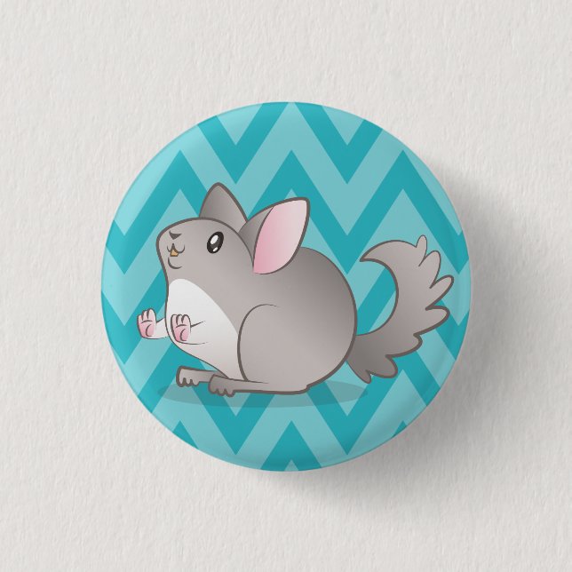 Plate 3,2cm Blue Chinchilla Button (Front)