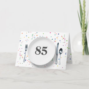 Plate and Silverware for 85th Birthday Card