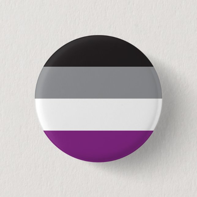 Plate Asexual Flag - Love is Love Button (Front)