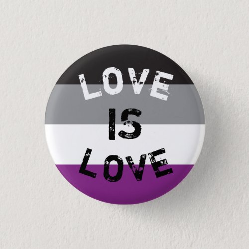 Plate Asexual Flag Love _ Love is Love Button