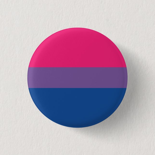 Plate Bisexual Flag - Love is Love Button (Front)