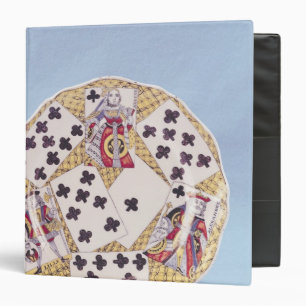 Plate decorated with a trompe l'oeil 3 ring binder