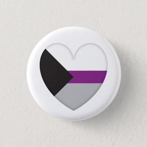 Plate Demisexual Flag Heart _ Love is Love Button