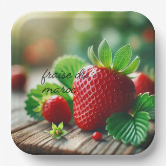 Plate, dish, trim, fraise paper plates