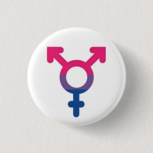 Plate Flag Bisexual Symbol He - Love is Love Button (Front)