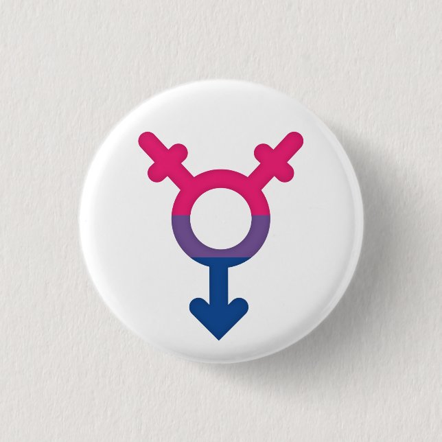 Plate Flag Bisexual Symbol She - Love is Love Button (Front)