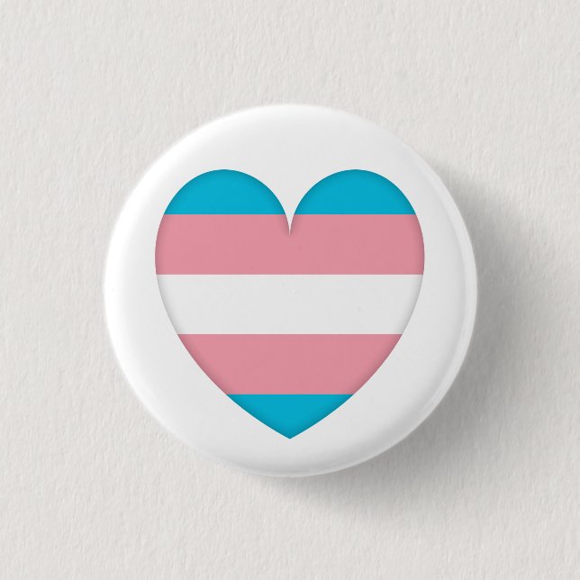 Plate Flag Transsexual Heart - Love is Love Button (Front)
