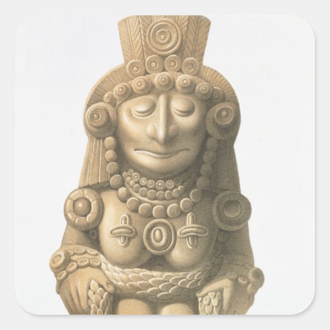 Plate from 'Ancient Monuments of Mexico', 1866 (li Square Sticker (Front)