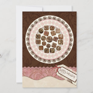 Plate full of Chocolates Birthday Party Invitation