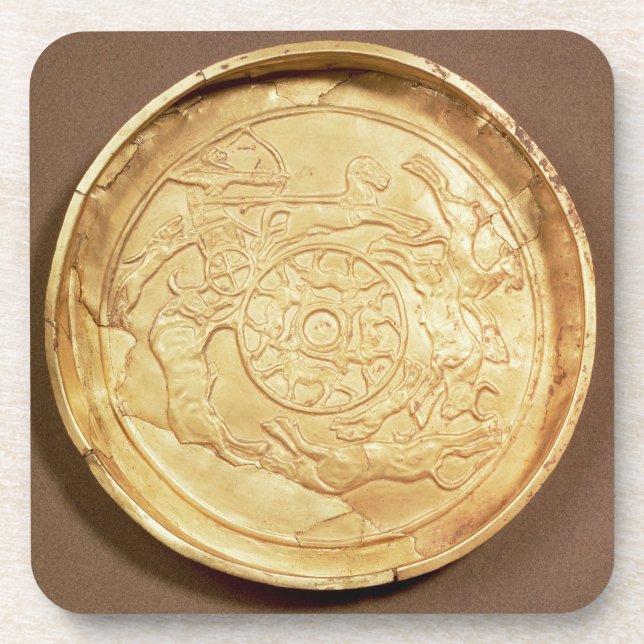 Plate (gold) drink coaster (Front)
