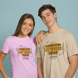 Plate Knife Fork Thanksgiving Leftovers Squad T-Shirt