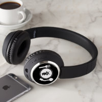 plate logo blck print headphones