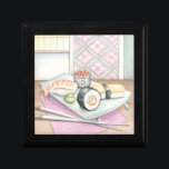 Plate of Assorted Sushi with Chopsticks Gift Box<br><div class="desc">Megan Meagher painted this yummy plate of assorted sushi,  complete with a pair of chopsticks to help you enjoy the meal. You can almost taste this wonderful snack! Buy your print today!</div>