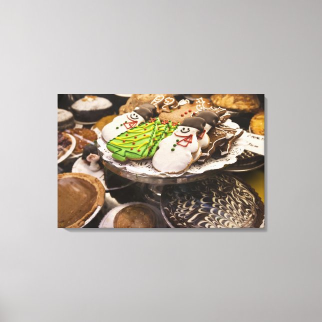 Plate of Fresh Christmas Cookies Canvas Print (Front)