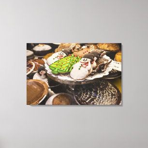 Plate of Fresh Christmas Cookies Canvas Print
