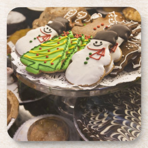 Plate of Fresh Christmas Cookies Drink Coaster