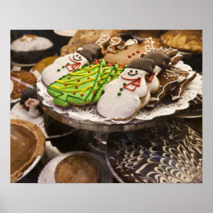 Plate of Fresh Christmas Cookies Poster
