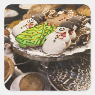 Plate of Fresh Christmas Cookies Square Sticker