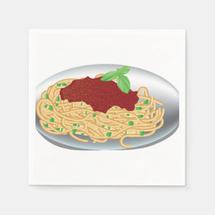 Plate Of Spaghetti Paper Napkins