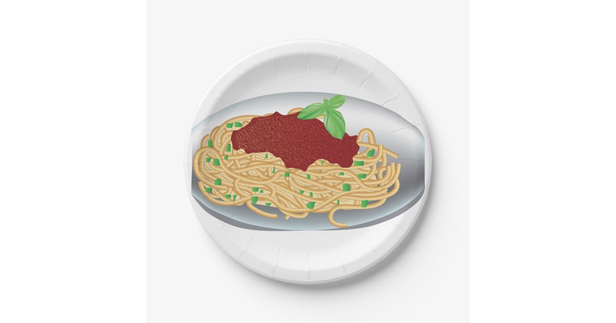 Plate Of Spaghetti Paper Plates Zazzle