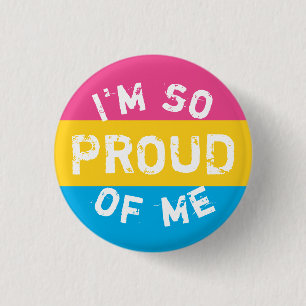 Plate Pansexual Flag Under Proud - Love is Love Button
