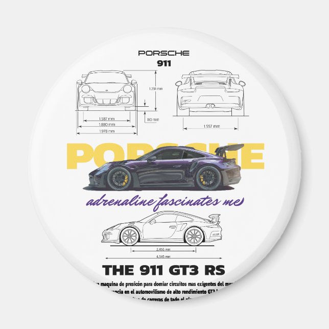 Plate porsche 911 GT3 RS Magnet (Front)