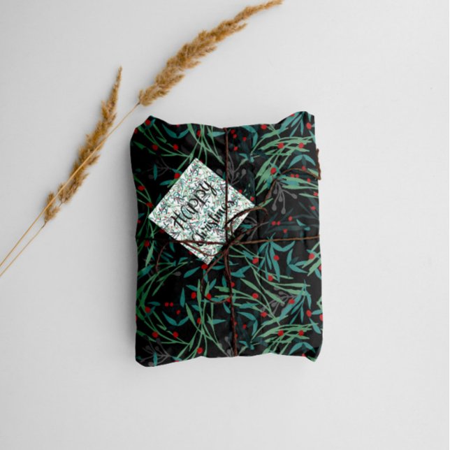 Plate sheets to wrap your gifts wrapping paper (Christmas gift wrapping paper with botanical prints)