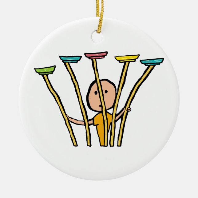 Plate Spinning Ceramic Ornament (Front)