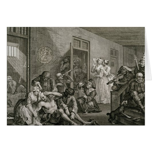 Plate VIII from A Rake's Progress, 1735 Cards (Front Horizontal)