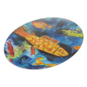 plate with whimsical fish painting (Left Side)