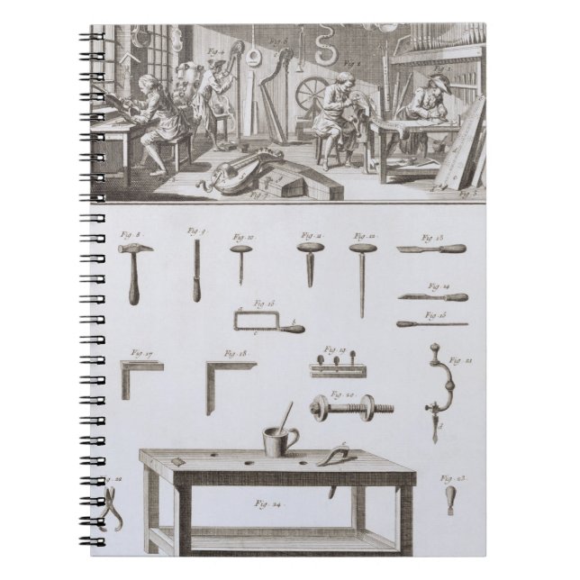 Plate XVIII: The instrument maker's workshop and t Notebook (Front)