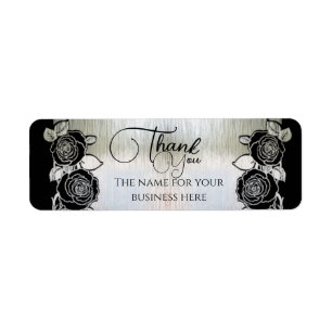 plateada con flores personalizada label