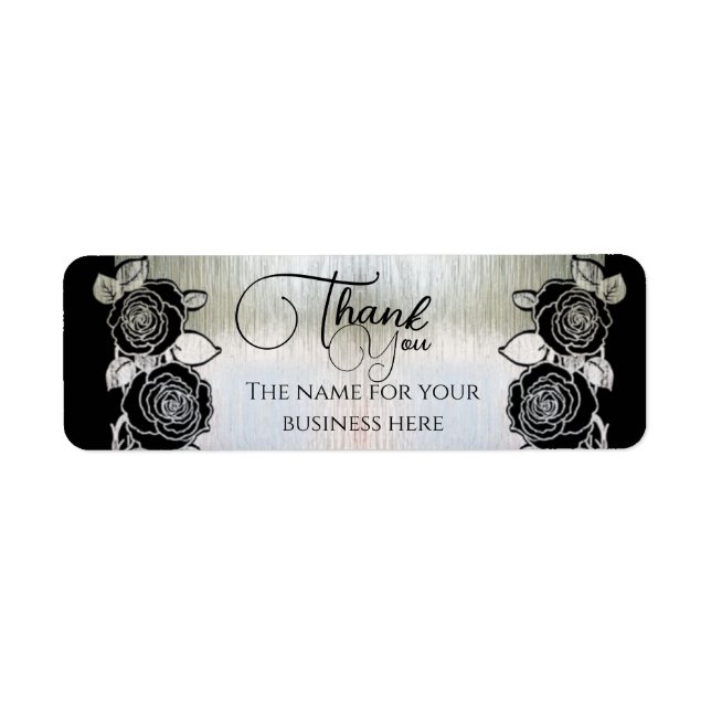 plateada con flores personalizada label (Front)