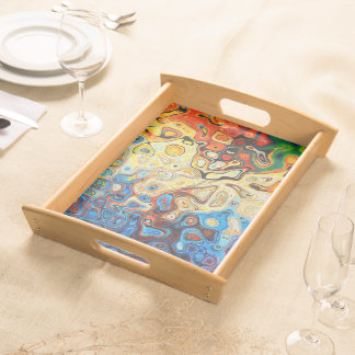 Plateau au motif texturé coloré serving tray